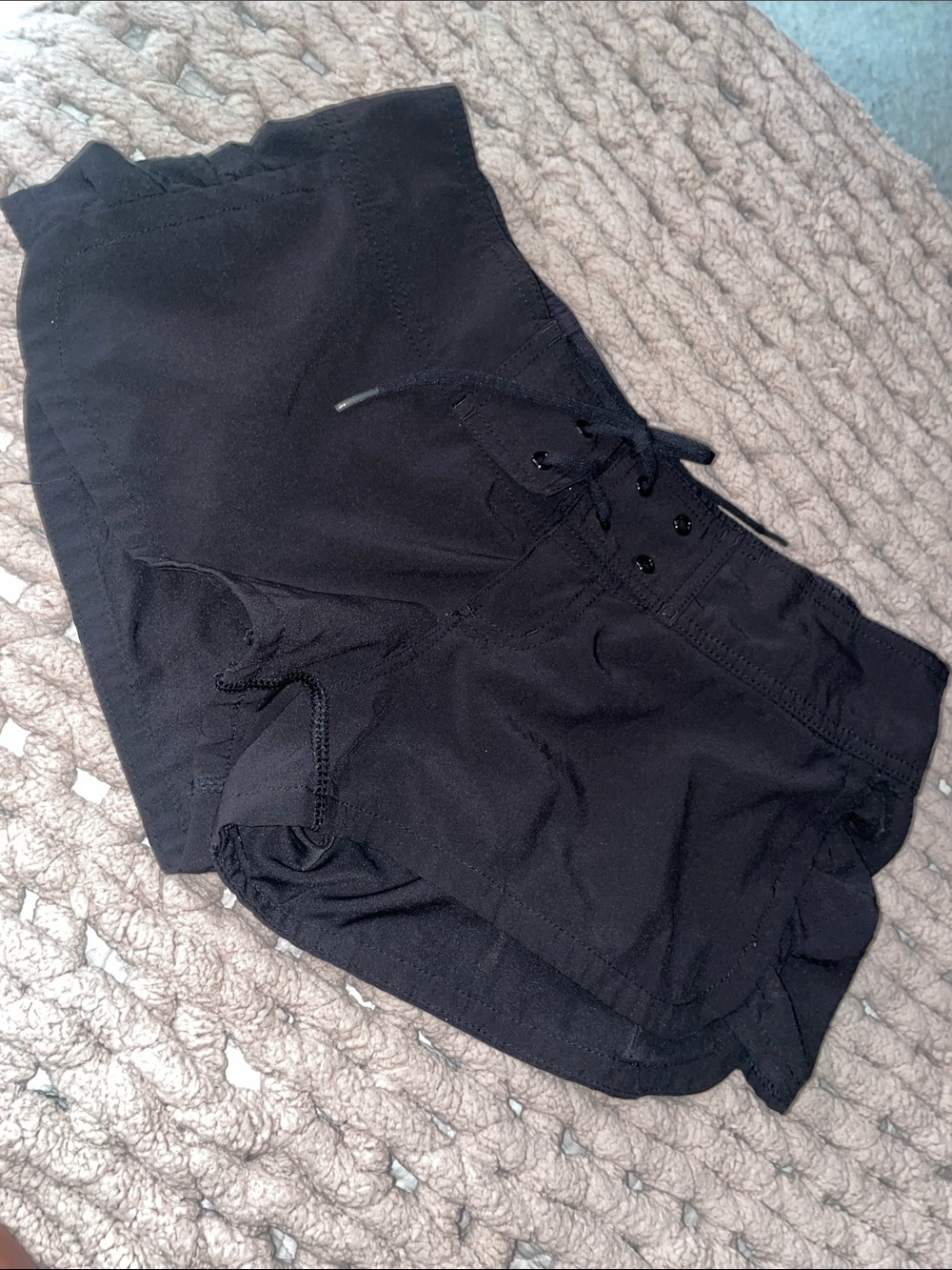 Roxy Black Junior’s Board Shorts Swim Drawstring Shorts Side Ruching